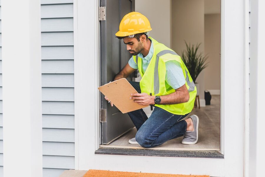 Diagnostiqueur immobilier réalisant un contrôle